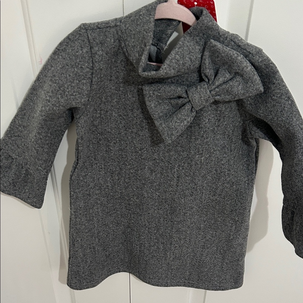 PatPat Charcoal Gray Kids dress with Bow